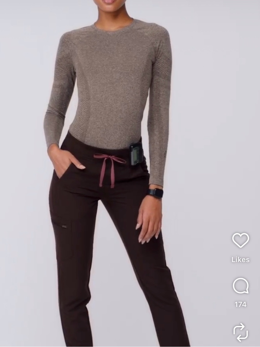 Figs high-waisted Yola-espresso/brown